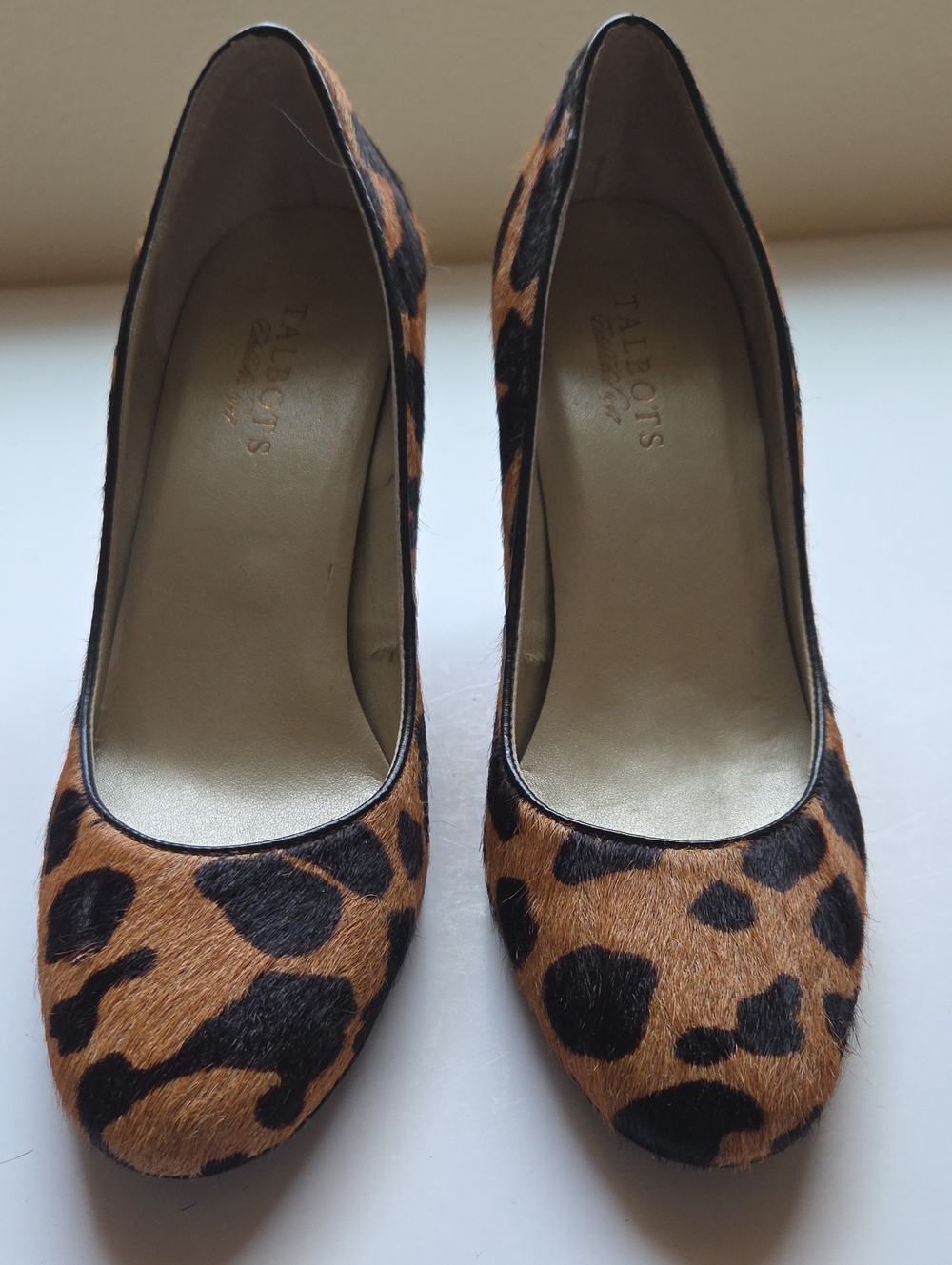 Talbots Calf Hair Leopard Print Stiletto Heels | Color: Black/Tan | Size: 8.5B - Picture 1 of 9